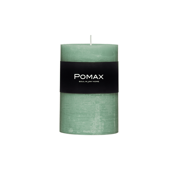 pomax CANDLE - kaars - paraffine wax - DIA 7 x H 10 cm - licht aqua