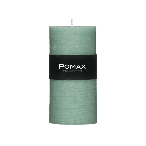 pomax CANDLE - kaars - paraffine wax - DIA 7 x H 14 cm - licht aqua