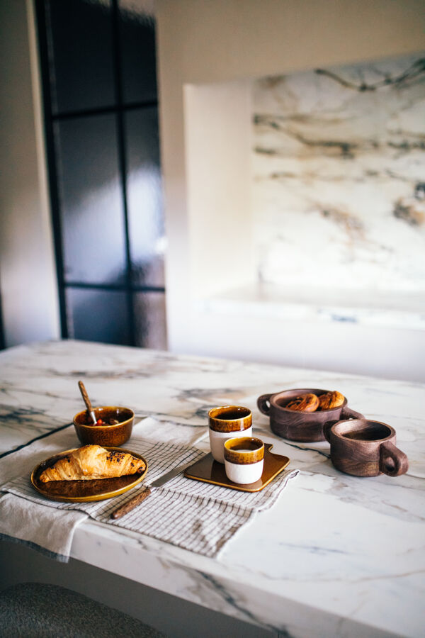 Pomax CHANELLE - Kom - Mango Hout - L 21 5 X W 12 X H 7 Cm - Walnoot