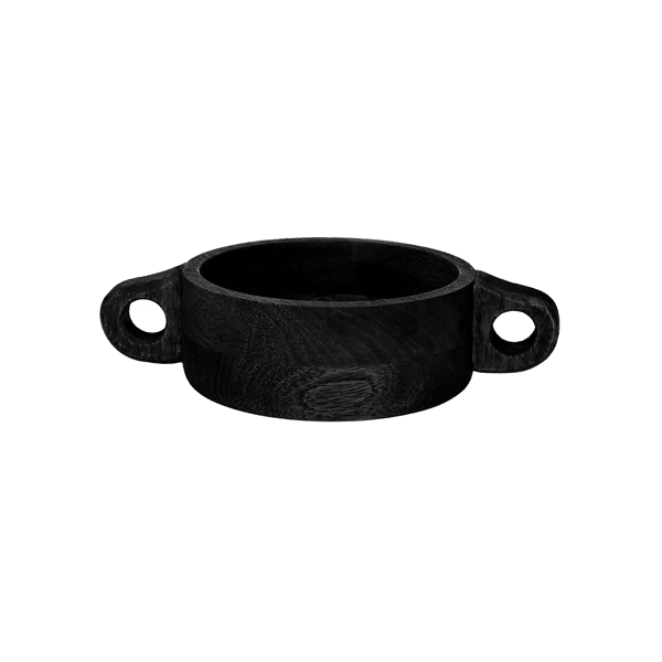 pomax CHANELLE - kom - mango hout - L 27 x W 17 x H 7 cm - zwart