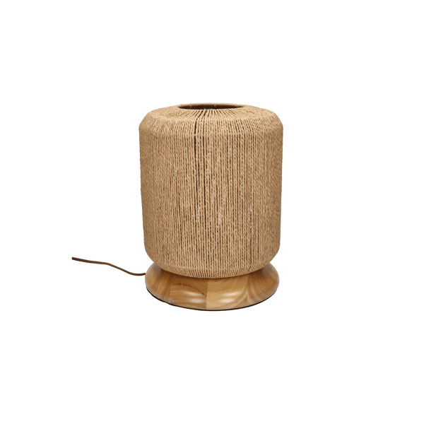 pomax CORDERA - tafellamp - gevlochten papier / rubberhout - DIA 30 x H 39 cm - naturel