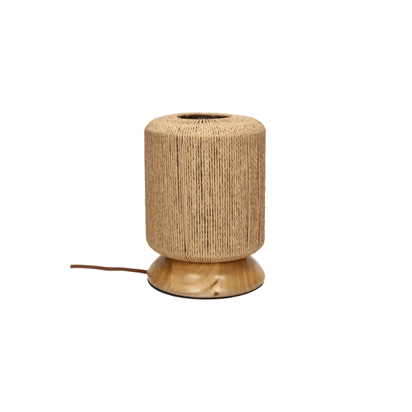 pomax CORDERA - tafellamp - gevlochten papier / rubberhout - DIA 20 x H 29 cm - naturel