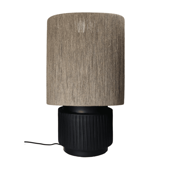 pomax CORDOBA - tafellamp - terracotta / jute - DIA 38 x H 66 cm - zwart