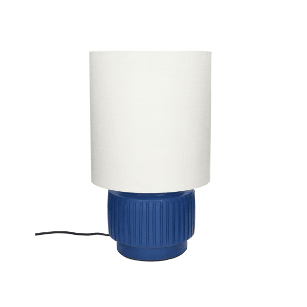 pomax CORDOBA - tafellamp - terracotta / linnen - DIA 25 x H 44 cm - blauw