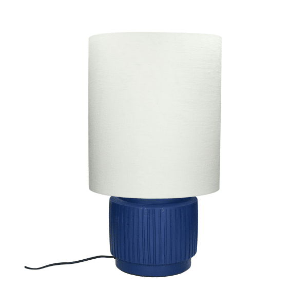 pomax CORDOBA - tafellamp - terracotta / linnen - DIA 32 5 x H 56 5 cm - blauw