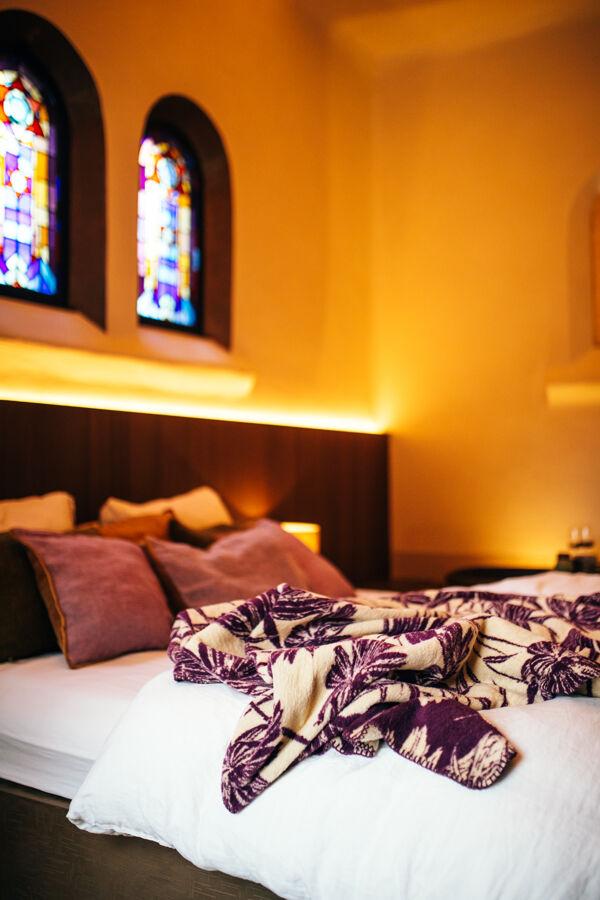 Pomax CORFINO - Deken - Katoen / Acryl - L 200 X W 150 Cm - Purper