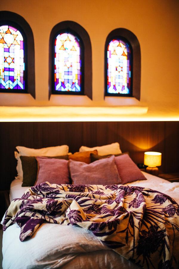 Pomax CORFINO - Deken - Katoen / Acryl - L 200 X W 150 Cm - Purper