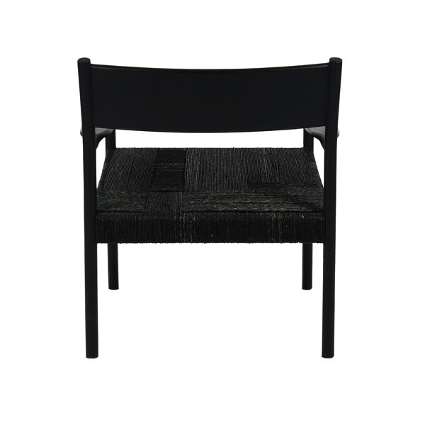 Pomax CULLINAN - Loungestoel - Mango Hout / Zeegras - L 66 5 X W 72 5 X H 74 Cm - Zwart