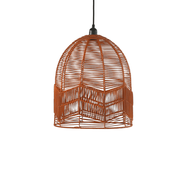 pomax CYPRUS - hanglamp - rotan / metaal - DIA 35 x H 40 cm - oranje