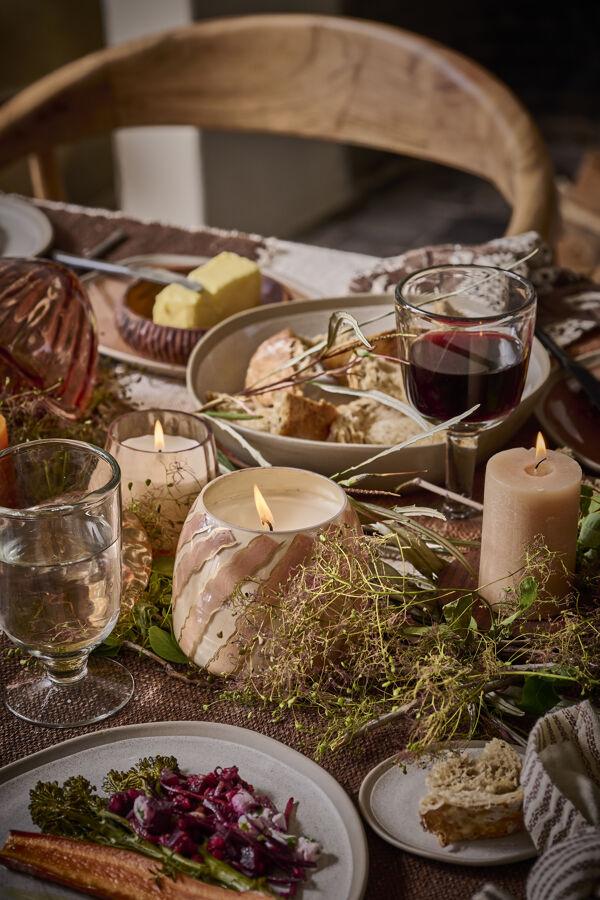 Pomax DAHLIA - Geurkaars 1 Wiek - "black Oud" - Glas - DIA 10 H 9 X Cm - Roze