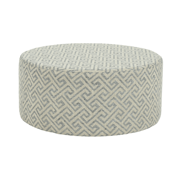 pomax DELILAH - poef - polyester - DIA 80 x H 35 cm - licht blauw