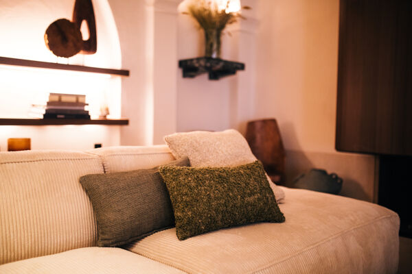 Pomax DIMARO - Kussen - Katoen / Viscose - L 50 X W 30 Cm - Donkergroen