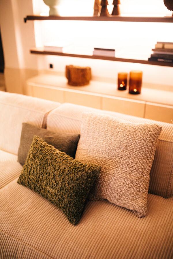 Pomax DIMARO - Kussen - Katoen / Viscose - L 50 X W 30 Cm - Donkergroen