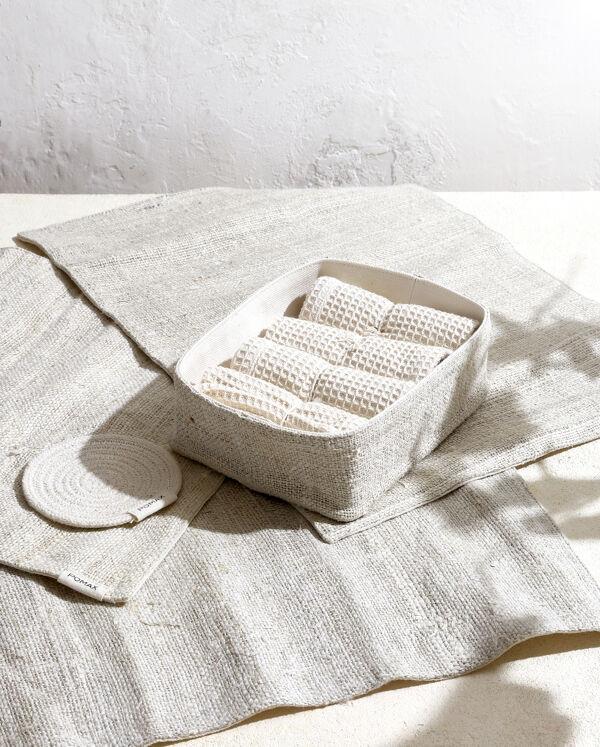 Pomax ECKOO - Set/4 Onderleggers - Katoen - DIA 10 Cm - Wit