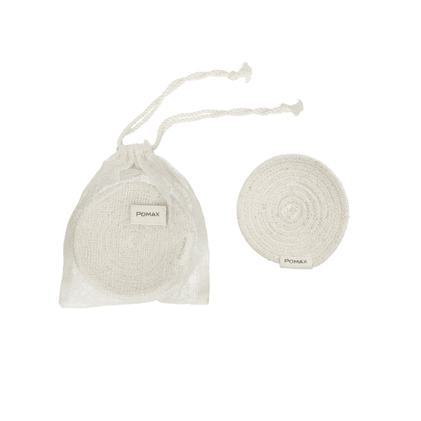 pomax ECKOO - set/4 onderleggers - katoen - DIA 10 cm - wit