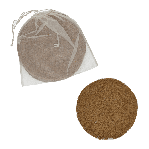 pomax ECKOO - set/4 placemats - kokosvezel - DIA 38 cm - bruin