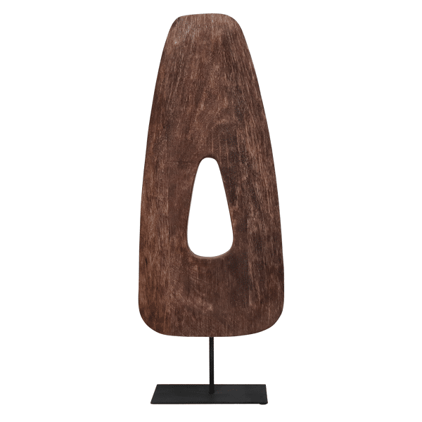 pomax EFFA - deco object - hout / metaal - L 22 5 x W 10 x H 59 cm - walnoot