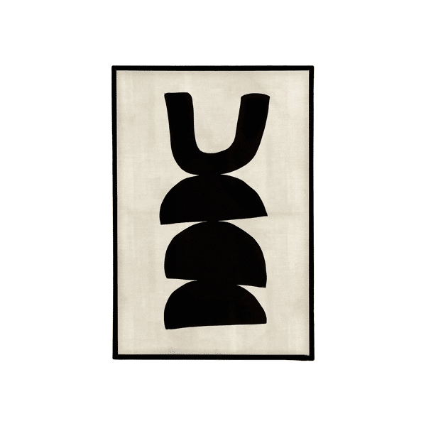 pomax EQUILIBRO - muur deco - canvas / hout - L 60 x W 4 3 x H 90 cm - zwart