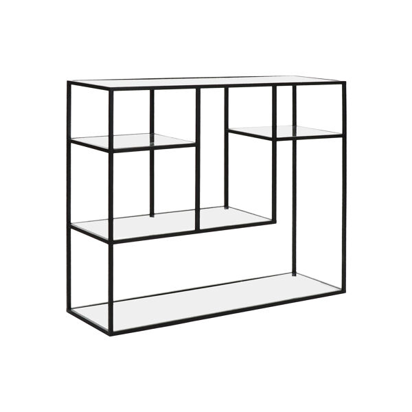 Pomax ESZENTIAL - Rek - Metaal / Glas - L 100 X W 30 X H 80 Cm - Zwart