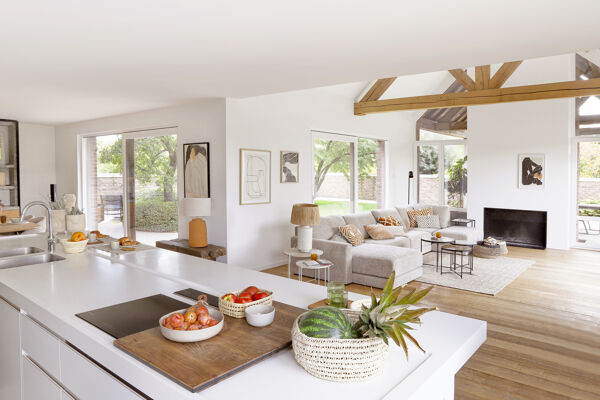 Pomax FELISA - Tafellamp - Papier Mâché / Raffia - DIA 40 X H 62 Cm - Wit