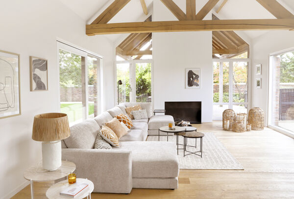 Pomax FELISA - Tafellamp - Papier Mâché / Raffia - DIA 40 X H 62 Cm - Wit