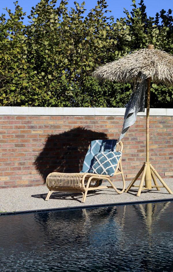 Pomax FIDJI - Parasol - Mendong Gras / Bamboe - DIA 150 X H 240 Cm - Naturel