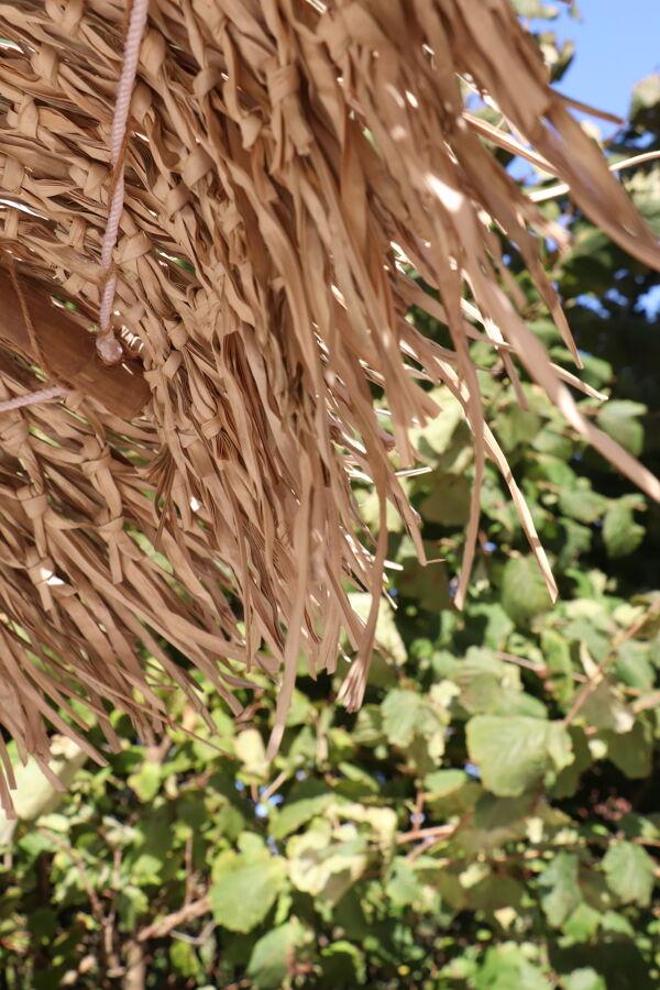 Pomax FIDJI - Parasol - Mendong Gras / Bamboe - DIA 150 X H 240 Cm - Naturel