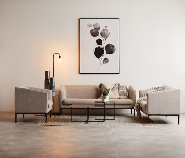 Pomax FLOR - Canvas Met Kader - Canvas / Hout - L 100 X W 4 3 X H 140 Cm - Zwart