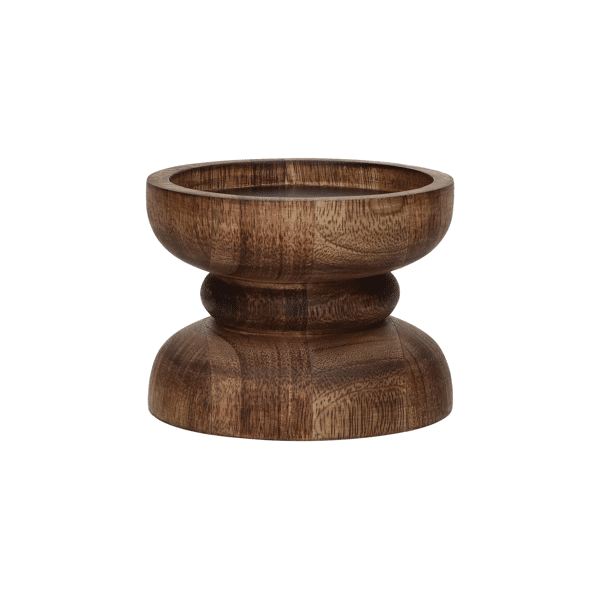 pomax FLORENCE - kandelaar - essenhout / metaal - DIA 13 x H 10 cm - walnoot