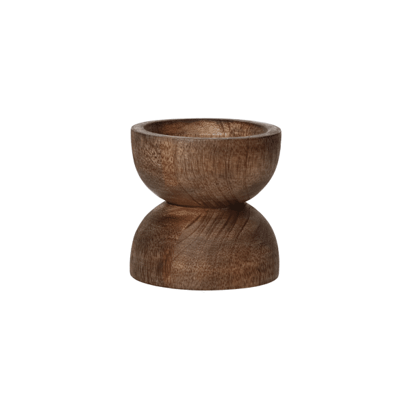 pomax FLORENCE - kandelaar - essenhout / metaal - DIA 8 x H 8 cm - walnoot