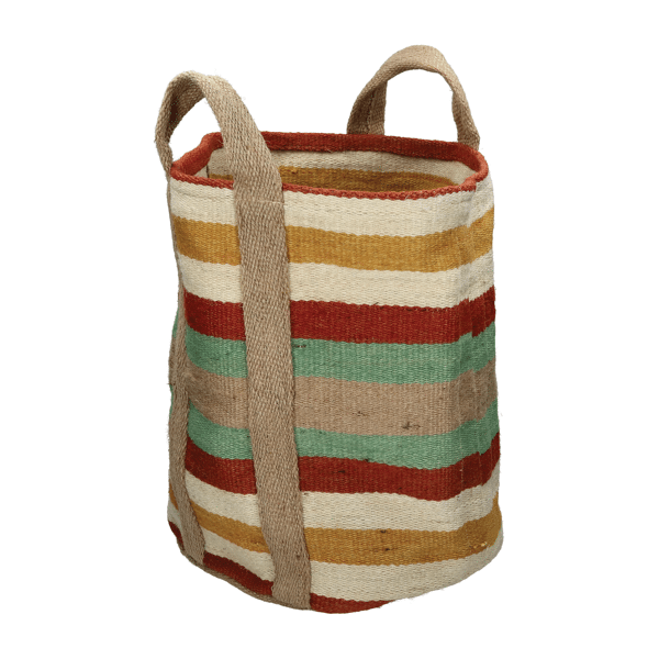 pomax FOLLINA - mand - jute / katoen - L 60 x W 43 cm - mix van kleuren