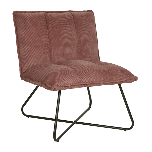 pomax FORREST - relax stoel - stof / metaal - L 66 x W 68 x H 77 cm - poederroos