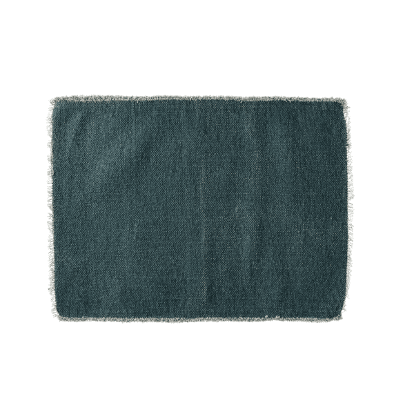 pomax FRIVOLE - placemat - katoen / . - L 50 x W 35 cm - donker aqua