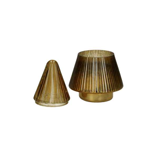 Pomax GLIMMER - Geurkaars - "oudh" Geur - Glas / Wax - DIA 12 X H 17 Cm - Amber