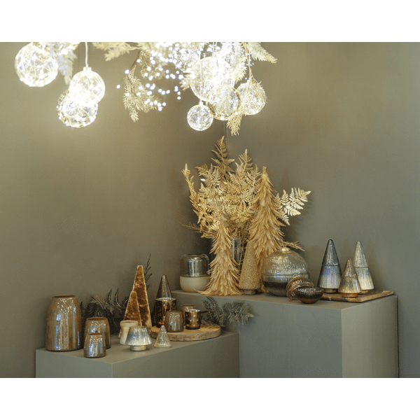 Pomax GLIMMER - Geurkaars - "oudh" Geur - Glas / Wax - DIA 12 X H 17 Cm - Amber