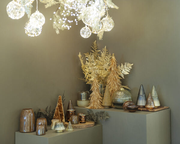 Pomax GLIMMER - Geurkaars - "oudh" Geur - Glas / Wax - DIA 12 X H 17 Cm - Goud