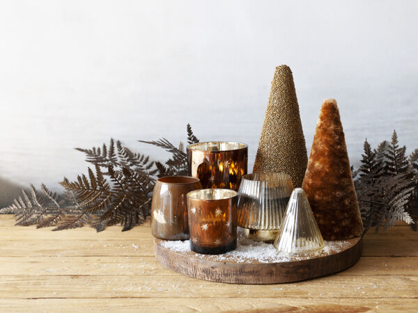 Pomax GLIMMER - Geurkaars - "oudh" Geur - Glas / Wax - DIA 12 X H 17 Cm - Goud