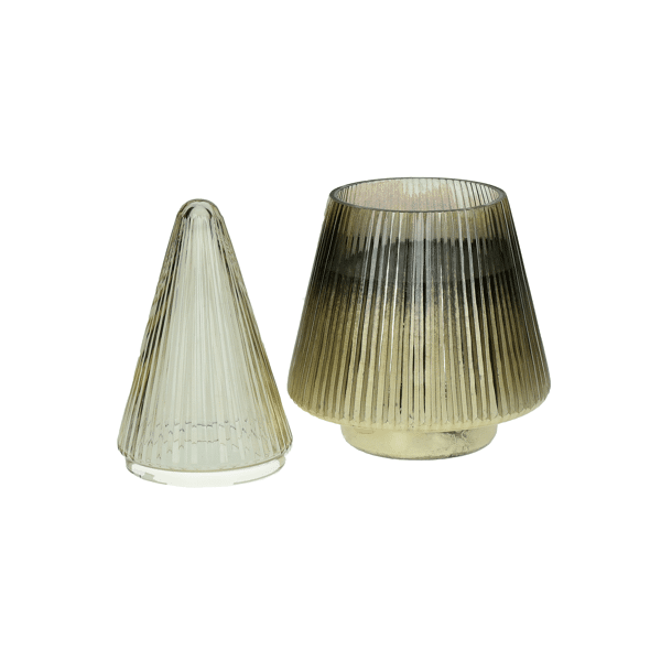 Pomax GLIMMER - Geurkaars - "oudh" Geur - Glas / Wax - DIA 13 X H 25 Cm - Goud