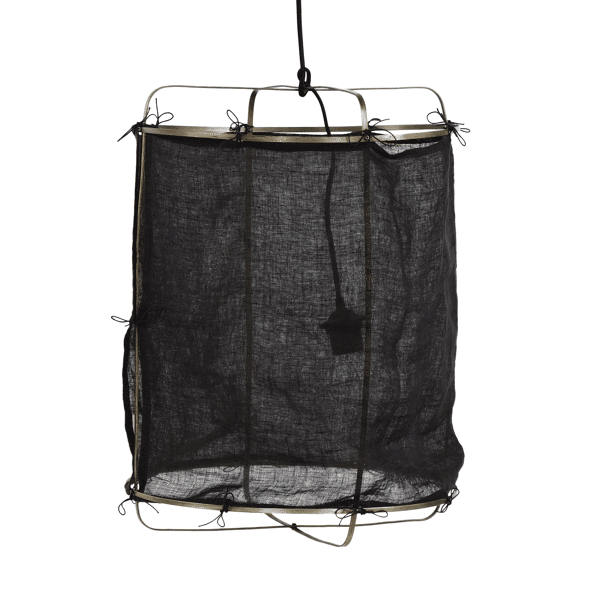 pomax GRISHA - hanglamp - metaal / linnen - DIA 38 x H 50 cm - zwart