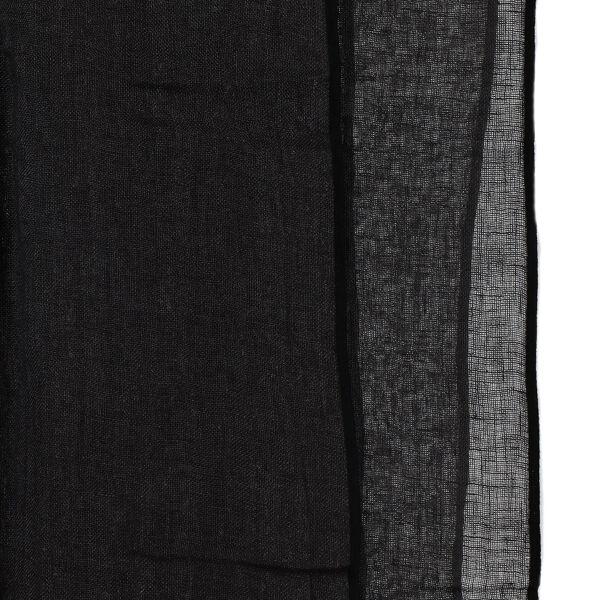 Pomax GRISHA - Plaid/tafelkleed/gordijn - Linnen - L 300 X W 140 Cm - Zwart