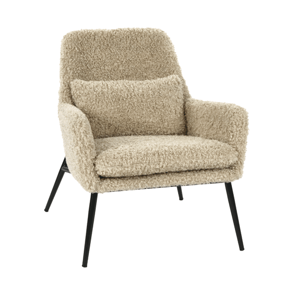 pomax HAILEY - loungestoel - stof / metaal - L 66 x W 75 x H 77 cm - beige