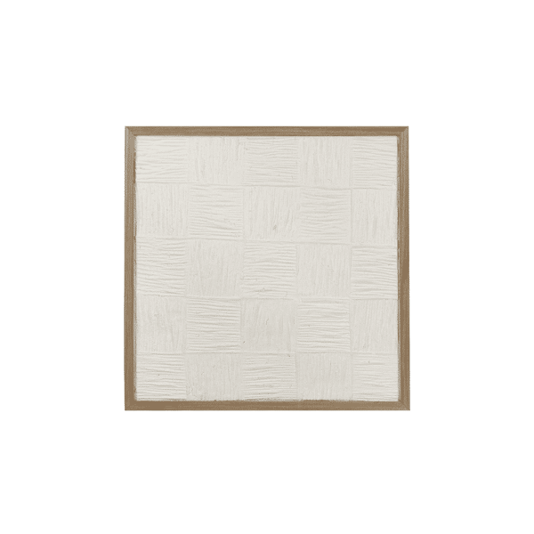 pomax ILLUSION - muur deco - papier mâché / dennenhout - L 60 x W 3 5 x H 60 cm - wit