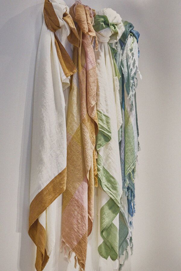 Pomax INDIAN SUMMER - Tafelkleed - Linnen - L 350 X W 170 Cm - Groen