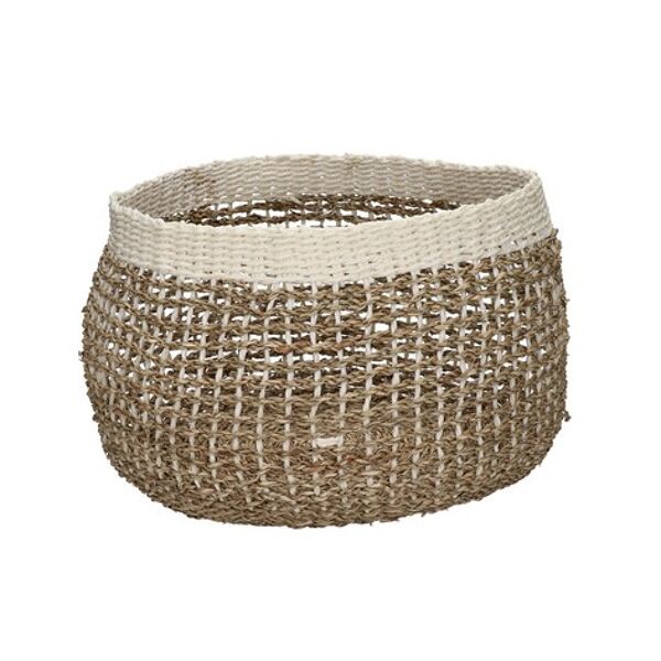 Pomax INEZ - Set/4 Manden - Papier / Zeegras - DIA 17/23/32/42 X H 14/19/24/27 Cm - Zwart/wit