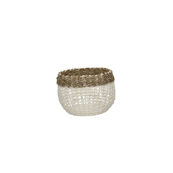 Pomax INEZ - Set/4 Manden - Papier / Zeegras - DIA 17/23/32/42 X H 14/19/24/27 Cm - Zwart/wit