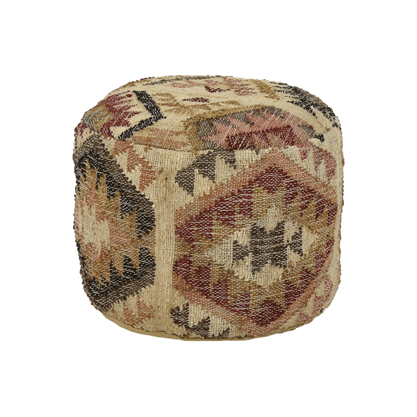 pomax ISIS - poef - katoen / hennep - DIA 50 x H 35 cm - veelkleurig