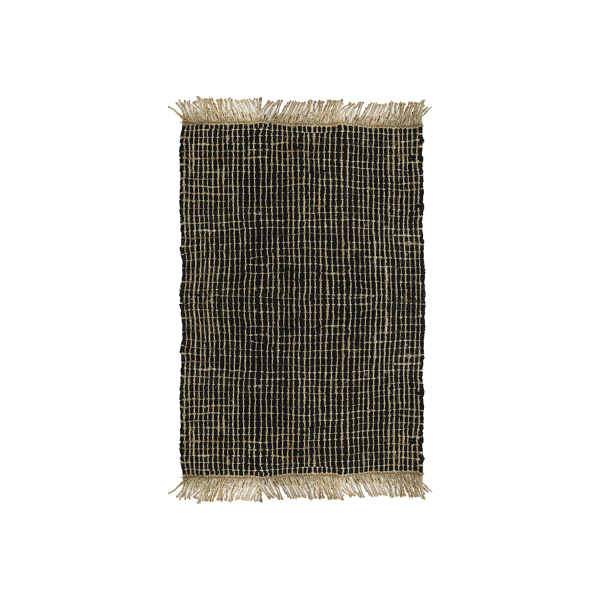 pomax JOOT - tapijt - gerecycleerd leder / jute - L 120 x W 180 cm - zwart