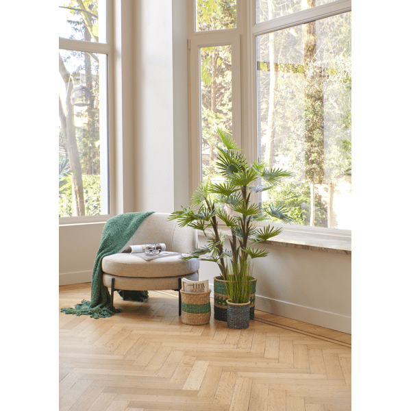 Pomax JUNGLE FEVER - Artificiële Plant - Kunststof / Metaal - H 130 Cm - Groen