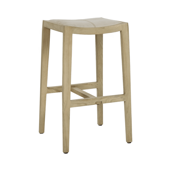 pomax KENT - barkruk - mango hout / katoen - L 40 x W 35 x H 76 cm - naturel