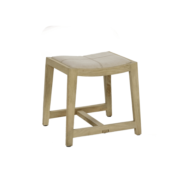 pomax KENT - kruk - mango hout / katoen - L 40 x W 35 x H 45 cm - naturel